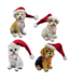 Nampook Hunde mit Weihnachtsmannmütze 14cm SET aus 4 Stück - Weihnachtsfiguren