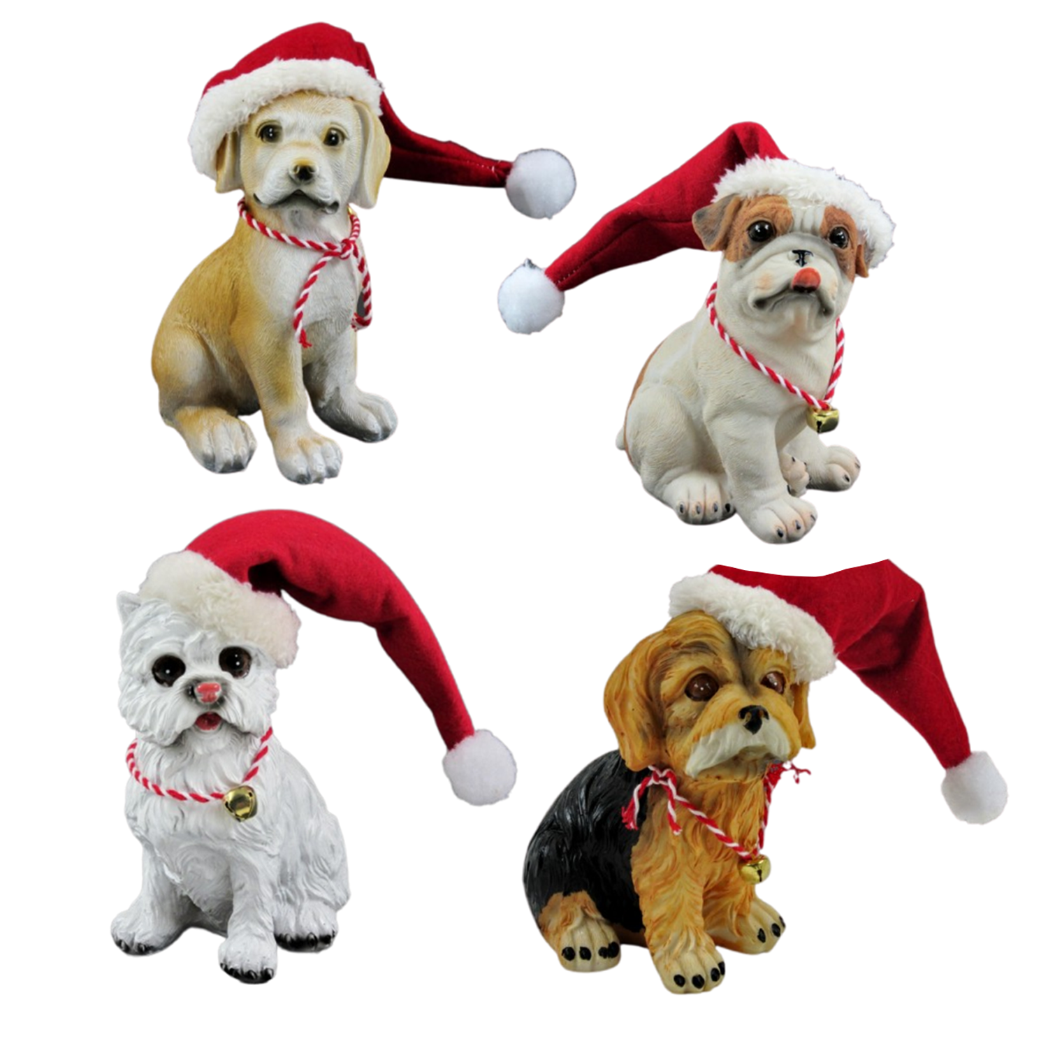 Hund mit günstig Kaufen-Hunde mit Weihnachtsmannmütze 14cm SET aus 4 Stück - Weihnachtsfiguren. Hunde mit Weihnachtsmannmütze 14cm SET aus 4 Stück - Weihnachtsfiguren <![CDATA[Informationen zum Produkt Für den Hundeliebhaber, der sein Interieur in eine origi