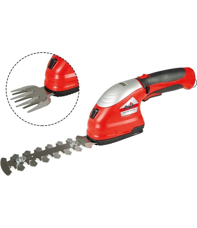 Grizzly Tools Grasschere - Gras-Strauchschere - mit Akku AGS 3680 - Rot