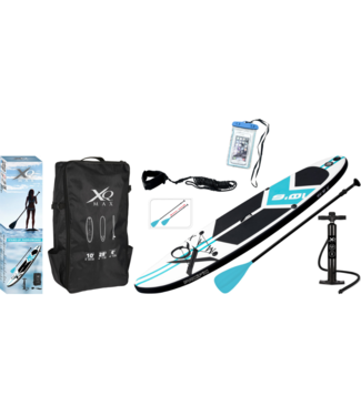 XQ Max XQ Max Sup Board mit KOSTENLOSER wasserdichter Handytasche - 320cm - Bis zu 150kg - Blau - Komplettset