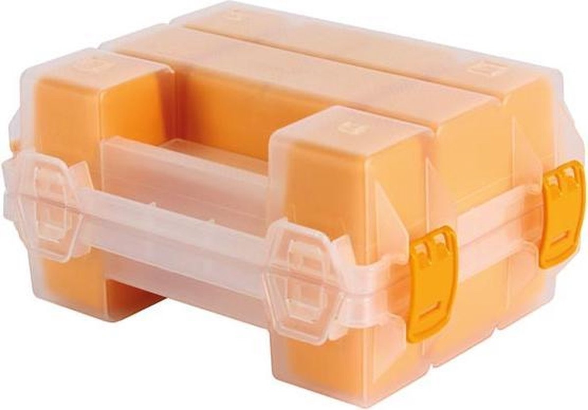 Large/Doppelseitige günstig Kaufen-Perel Doppelseitige Aufbewahrungsbox - Gelb - 195 X 145 X 95 Mm. Perel Doppelseitige Aufbewahrungsbox - Gelb - 195 X 145 X 95 Mm <![CDATA[Diese gelbe, doppelseitige 7