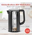 KitchenBrothers Elektrischer Wasserkocher - 1.7L - Temperaturregelung - 1800W - Edelstahl - Schwarz