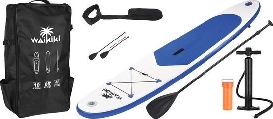 Wakiki Sup Board Anfänger 305 cm - 6-teiliges Set - Blau/Weiß