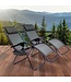 LifeGoods Faltbare Gartenstühle - Verstellbarer Sonnenschirm - 2 Stück - 30°-90° verstellbar - Metall - Dunkelgrau