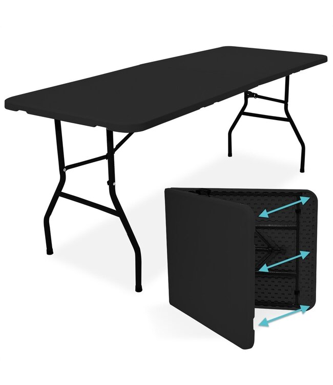 LifeGoods Klapptisch - Zusammenklappbarer Tisch - 70x180cm - Verstellbarer Klapptisch - Campingtisch - Wetterfest - Weiß