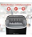 KitchenBrothers Eiswürfelbereiter - 1.2L - 7-10 min. - 12kg/24h - Tragbar mit Handgriff - Eiswürfelbereiter mit Eisportionierer - Schwarz