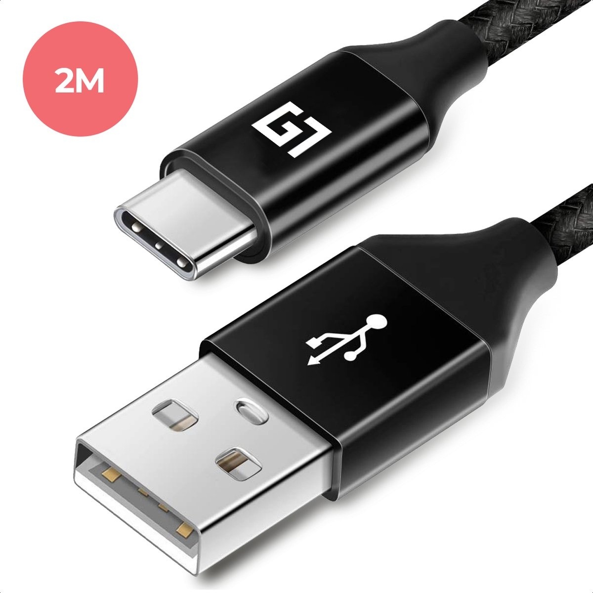 Kabel 2m günstig Kaufen-LifeGoods USB-C Kabel - 2M - 2.4A - USB C zu USB-A - Geflochtenes Nylon - Schwarz. LifeGoods USB-C Kabel - 2M - 2.4A - USB C zu USB-A - Geflochtenes Nylon - Schwarz <![CDATA[Das LifeGoods USB-C Daten- und Ladekabel ist mit neuester Technologie ausgestatte