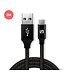 LifeGoods USB-C Kabel - 2M - 2.4A - USB C zu USB-A - Geflochtenes Nylon - Schwarz