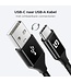 LifeGoods USB-C Kabel - 2M - 2.4A - USB C zu USB-A - Geflochtenes Nylon - Schwarz