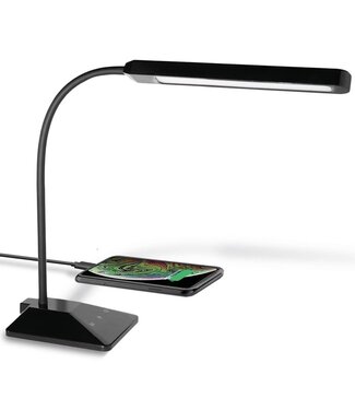 LifeGoods LifeGoods Schreibtischlampe - Verstellbar - LED - Dimmbar - USB Anschluss - Weißes und warmes Licht - Schwarz