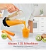 KitchenBrothers Smoothie Mixer - 1,5 Liter - Glaskrug - 3 Ständer - 700W - Edelstahl/Schwarz