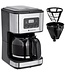 KitchenBrothers Kaffeemaschine - Filterkaffee - mit Glaskanne - 12 Tassen - Schwarz/RSF