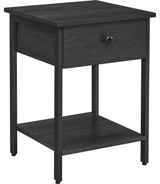 O'DADDY O'DADDY® Nachttische industrial - Beistelltisch - Nachttisch mit Schublade - 40 x 40 x 55 cm - schwarz/dunkelgrau