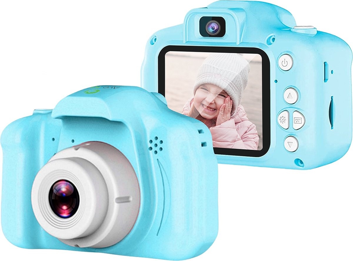 Kids Foto günstig Kaufen-AyeKids Kinderkamera 2 in 1 - Front- & Rückkamera - Inkl. 32GB SD - Kamera für Kinder - Blau. AyeKids Kinderkamera 2 in 1 - Front- & Rückkamera - Inkl. 32GB SD - Kamera für Kinder - Blau <![CDATA[Das perfekte Foto zu schießen 