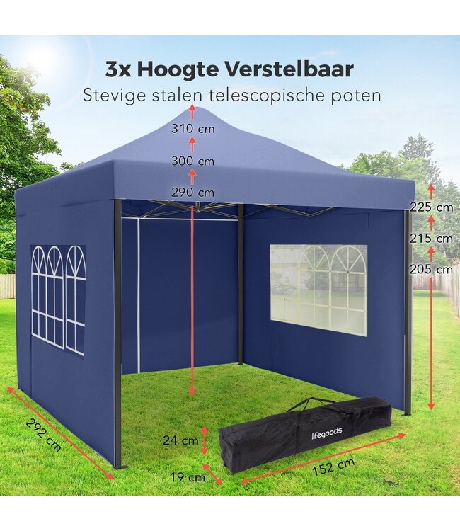 Kaufen Sie BWare LifeGoods Partyzelt Pavillon 3x3 m Seitenwände