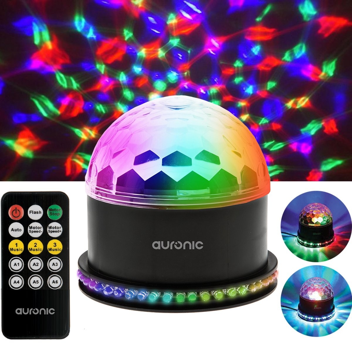 B-Ware Auronic rotierende Discolampe - Discoball - LED - Fernbedienung und  Musik gesteuert - Kinder/Erwachsene online kaufen bei  