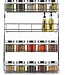 KitchenBrothers KitchenBrothers Hängendes Gewürzregal für 32 Gewürzdosen - Gewürzregal - Küchenregal - Gewürzorganisator - Gewürzaufbewahrung - 4 Schichten - 40 x 6,3 x 50 cm - Edelstahl