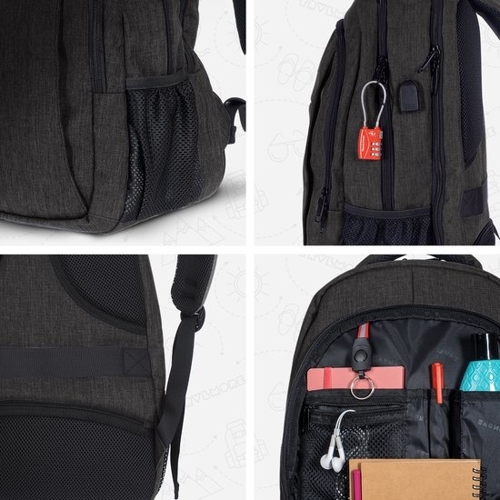 8720195253617 - Rucksack 36 L 173-Zoll-Laptop-Rucksack Wasserabweisend Anthrazit