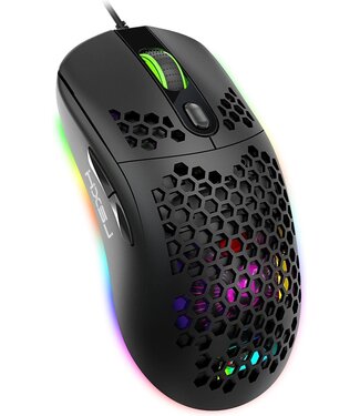 HxSJ HXSJ X600 Optische Gaming-Maus - Ultraleicht - RGB-Beleuchtung - 8000DPI - Schwarz