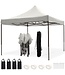 LifeGoods Partyzelt - Pavillon - 3x3 m - leicht aufbaubar - faltbar - wasserdicht - Tragetasche mit Rädern - weiß