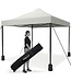 LifeGoods Partyzelt - Pavillon - 3x3 m - leicht aufbaubar - faltbar - wasserdicht - Tragetasche mit Rädern - weiß