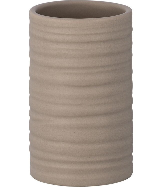 Wenko Badezimmer Tasse Mila 6,5 X 10 Cm Keramik Beige