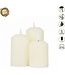 O'DADDY® Led-Kerzen mit beweglicher Flamme - Set 3 Größen 12 + 14,5 + 17 - 7,5d - Mit Dimmfunktion - Led-Kerzen mit Fernbedienung - 3d-Docht