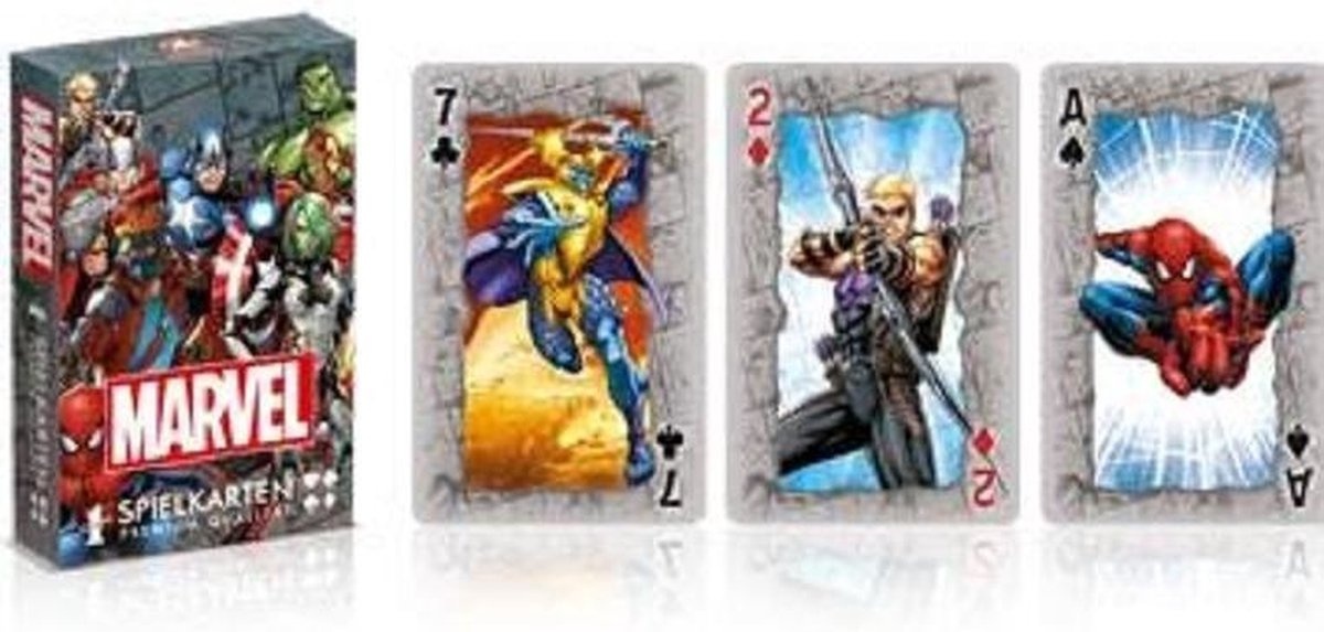 Spielkarten Set günstig Kaufen-Nummer 1 im Marvel-Universum. Nummer 1 im Marvel-Universum <![CDATA[Offiziell lizenziertes Nummer 1 Spielkartenset mit 54 Karten inkl. 2 Joker.]]>. 