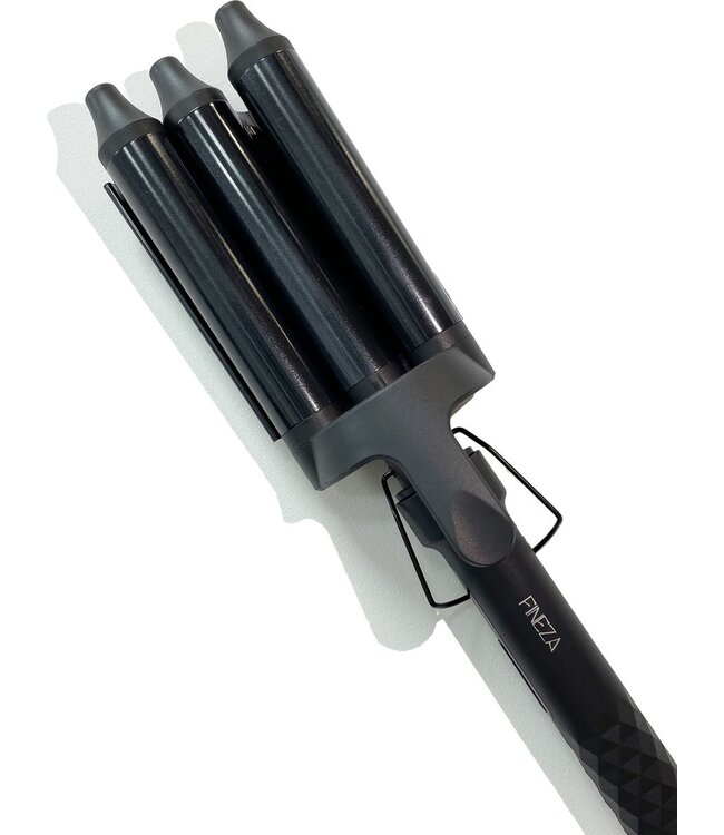 Fineza Waffelzange 25mm - Keramischer Lockenstab mit 10 Temperatureinstellungen - Schwarz