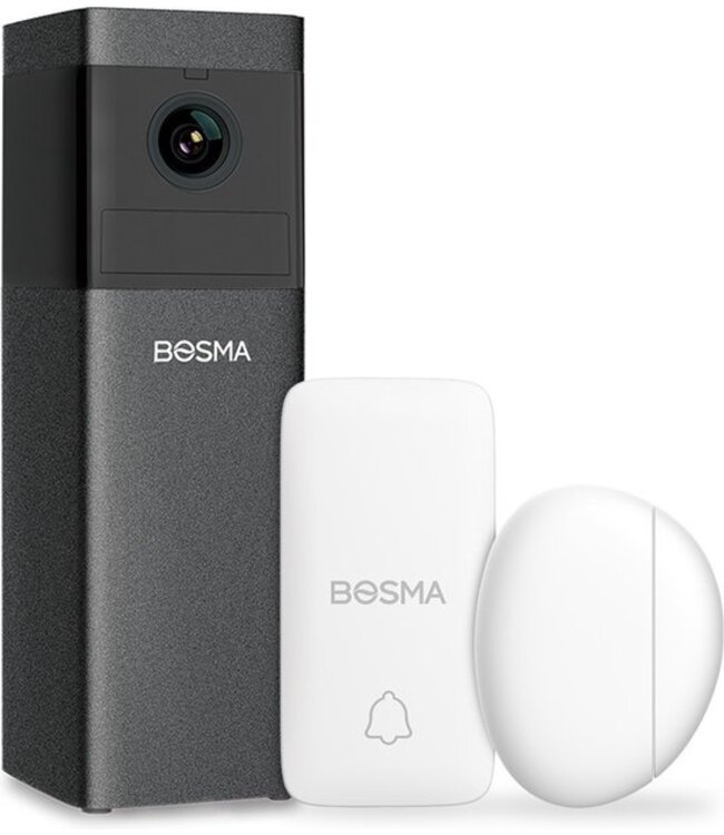 Bosma - X1-2DS - WiFi - Sicherheitsset für Innenräume - Mit Sensoren - 1080P Full HD - 156° Betrachtungswinkel - Weiß