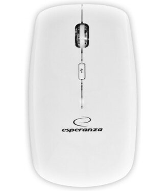 Esperanza Esperanza Saturn | Kabellose 2.4GHz Optische Maus | Flach | Beidhändig | DPI einstellbar 1000 / 1600DPI | 4 Tasten | Vertikaler Bildlauf | Weiß