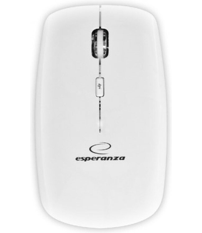 Esperanza Saturn | Kabellose 2.4GHz Optische Maus | Flach | Beidhändig | DPI einstellbar 1000 / 1600DPI | 4 Tasten | Vertikaler Bildlauf | Weiß