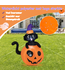 Coast 150 cm große aufblasbare Halloween-Dekoration Schwarze Katze mit Zaubererhut im Kürbis