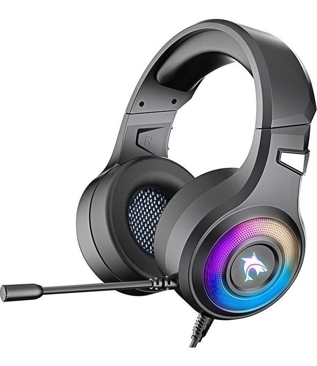 J-ANKKA F2 RGB Over-Ear-Kopfhörer - Gaming-Headset mit Mikrofon für Nintendo Switch - PS4/PS5 - PC/Laptops - Xbox One - Schwarz