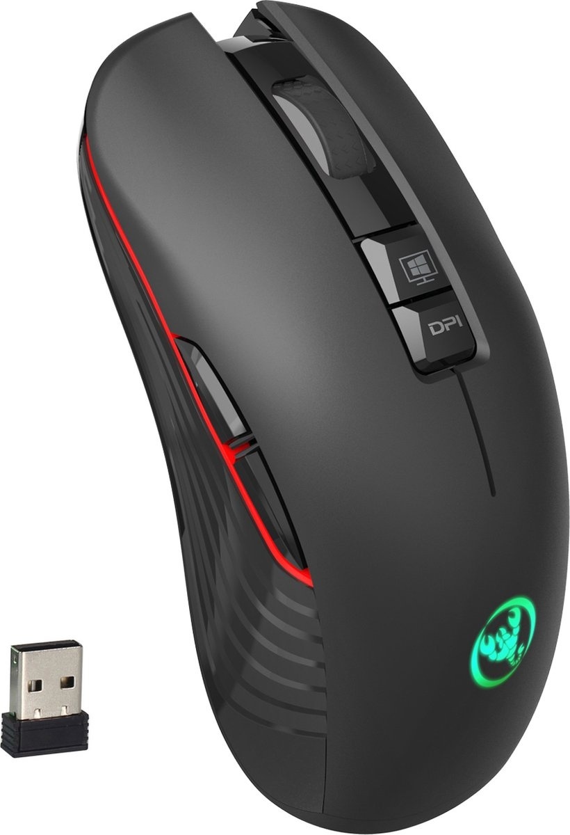 Gaming günstig Kaufen-HXSJ T30 2.4G USB-C Wireless Gaming Mouse - Wiederaufladbare Maus - Geräuschlose Mäuse - für Macbook / Laptop / PC - Game Mouse. HXSJ T30 2.4G USB-C Wireless Gaming Mouse - Wiederaufladbare Maus - Geräuschlose Mäuse - für Mac