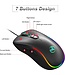 HXSJ J300 Optische RGB-Gaming-Maus - 6400 DPI - Schwarz