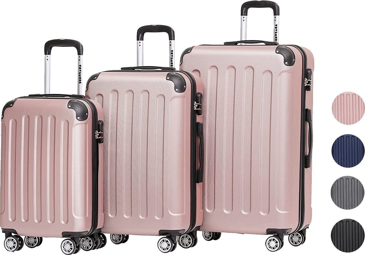 Old and  günstig Kaufen-TRVLMORE Kofferset - 3 Stück - 38L (Handgepäck) + 70L + 110L - Rose Gold. TRVLMORE Kofferset - 3 Stück - 38L (Handgepäck) + 70L + 110L - Rose Gold <![CDATA[Ihr Urlaub ist erst dann komplett, wenn Sie den richtigen Handgepäckkoffer mit