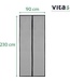 Vita5 Magnetischer Fliegenvorhang 90x230 cm - Magnetischer Türvorhang Schwarz - Türvorhang Kunststoff für Fliegen - Horn Tür