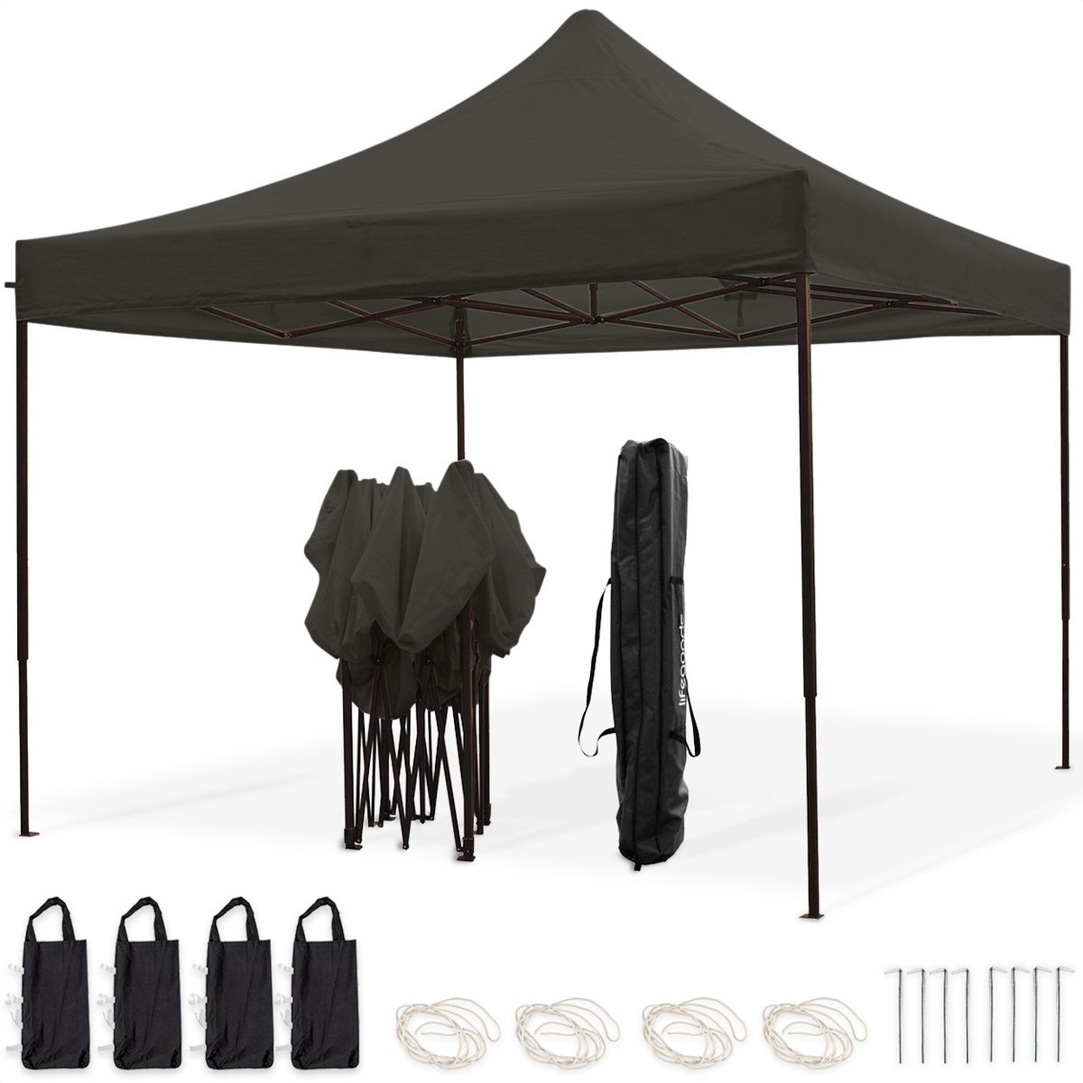 Lass Dich günstig Kaufen-LifeGoods Partyzelt - 3x3 m - leicht aufbaubar - faltbar - wasserdicht - Tragetasche mit Rädern - anthrazit. LifeGoods Partyzelt - 3x3 m - leicht aufbaubar - faltbar - wasserdicht - Tragetasche mit Rädern - anthrazit <![CDATA[Lassen Sie sich Ihr