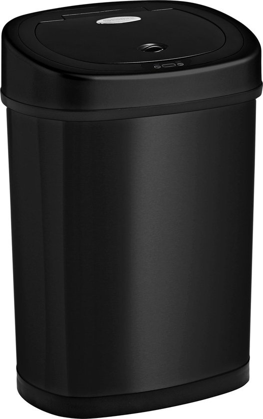 Die schwarze günstig Kaufen-Homra FONIX Sensor Mülleimer Schwarz 40 Liter - Automatischer Soft-Close-Deckel - 40L Design-Mülleimer - Infrarot-Sensor - Mülleimer mit elektrischem Deckel - Sensor-Bedienung - Fingerabdruckfrei - Schmutzabweisend - Schwarzer Küchen- 