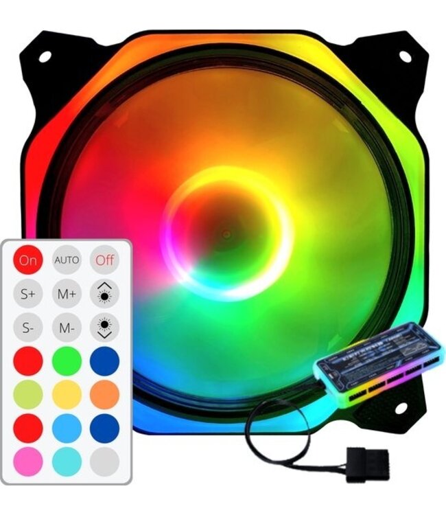 RGB-Lüfter PC-Lüfter - Gehäuselüfter 120mm 6-pin High Airflow - Computer-Gehäuselüfter Earkings mit Fernbedienung