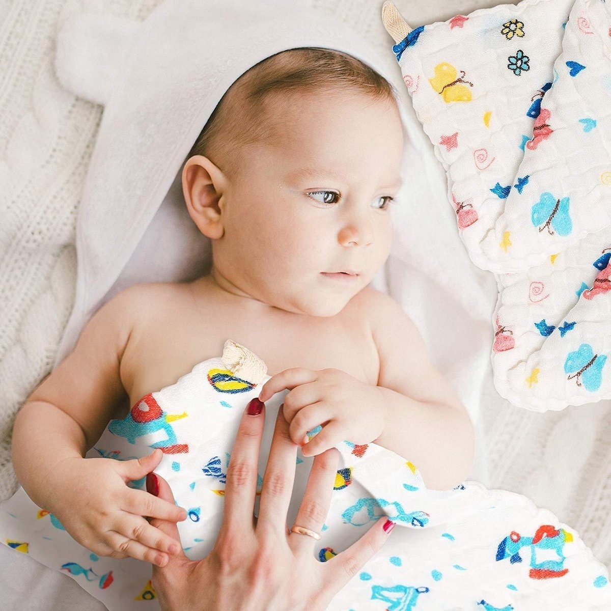 5060630691370 - Quadratische Musselin-Tücher für Babys - 25 x 25 cm - Extra weich - 12 Stück 5060630691370 - Quadratische Musselin-Tücher für Babys - 25 x 25 cm - Extra weich - 12 Stück