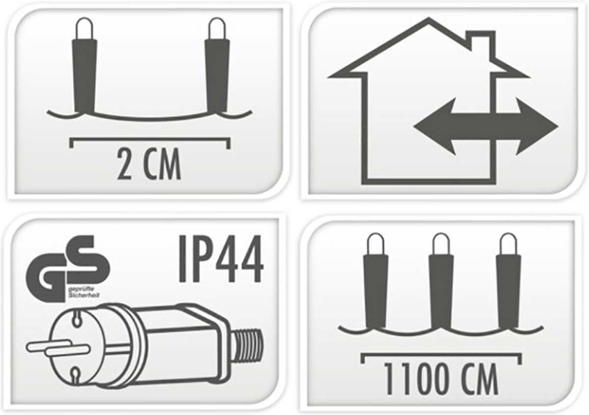 8720573256063 - Koopman - Nampook Weihnachtsbeleuchtung Snakelight 560LED - 11 Meter - warmweiß - Microcluster