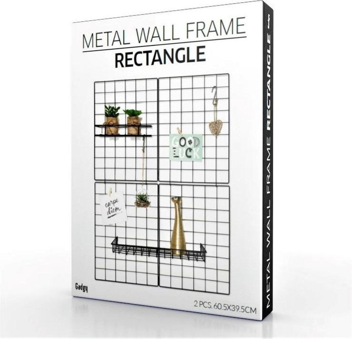 Regal Wandregal günstig Kaufen-Gadgy Wandregal Industrial - klappbar mit 2 separaten Fächern - inkl. 6 S-Haken und 10 Klammern - 2 separate Wandregale - Wandregal Metall Schwarz - Wanddekoration. Gadgy Wandregal Industrial - klappbar mit 2 separaten Fächern - inkl. 6 S-Haken 