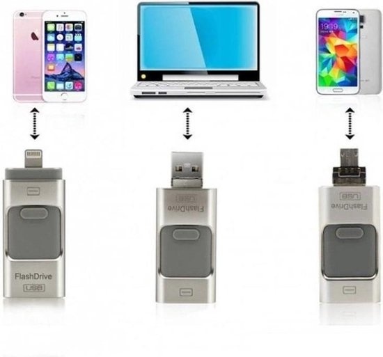 8719325402315 - - 3-in-1 Flash-Laufwerk - 8GB - für iPhone Android und PC oder Mac - Silber 8719325402315 - - 3-in-1 Flash-Laufwerk - 8GB - für iPhone Android und PC oder Mac - Silber