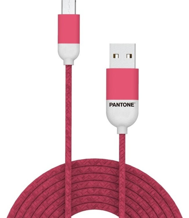 Micro-USB-Kabel, rot - Gummi - Celly | Pantone