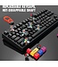 HXSJ L600 Wired Mechanical Gaming Keyboard - QWERTY - 87 Tasten - Roter Schalter - Schwarz