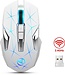 HxSJ HXSJ T300 2.4G Wireless Gaming Mouse - Computermäuse - Ultraleicht - Kompakt für unterwegs - RGB-Beleuchtung - Weiß