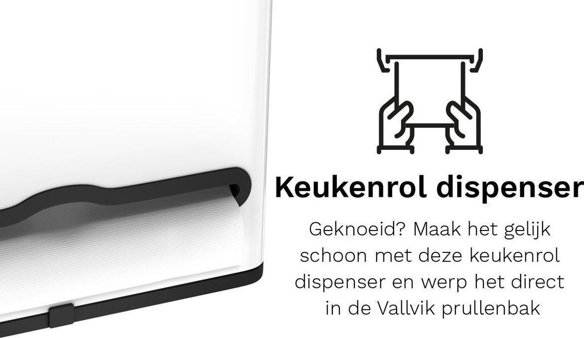 8720246686753 - Vallvik Mülleimer - 4 Liter - Küchenrollenspender - Weiß - Edelstahl - Hängender Mülleimer - Mülltrennung - Herausnehmbarer Inneneimer - Einbau-Mülleimer - Küchenabfallbehälter - Platzsparend - Aufrecht - Hängend - Küchenrollenhalter - GFT-Eim 8720246686753 - Vallvik Mülleimer - 4 Liter - Küchenrollenspender - Weiß - Edelstahl - Hängender Mülleimer - Mülltrennung - Herausnehmbarer Inneneimer - Einbau-Mülleimer - Küchenabfallbehälter - Platzsparend - Aufrecht - Hängend - Küchenrollenhalter - GFT-Eim