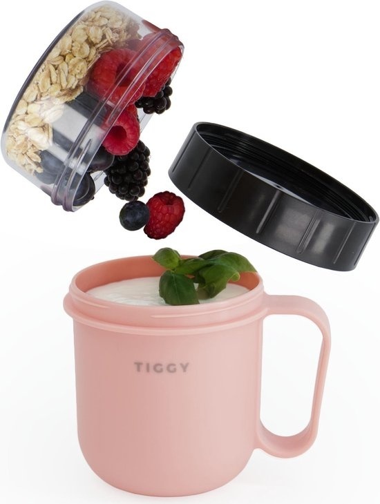 Maschine Mikro günstig Kaufen-Homra Lunch Pot TIGGY Pink - Lunch To Go - 750 ml - Joghurtbecher - 2 Fächer - Umweltfreundlich - Pink - Langlebiger Kunststoff - BPA-frei - Mit Henkel - Mikrowellen-, gefrier- und spülmaschinenfest - Suppenbecher - Luft- und wasserdicht - M